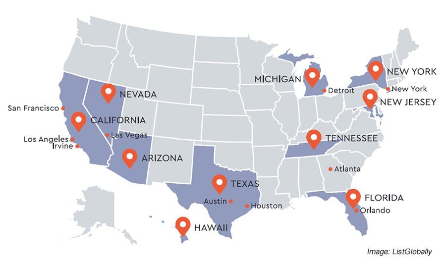 US Top Markets Map